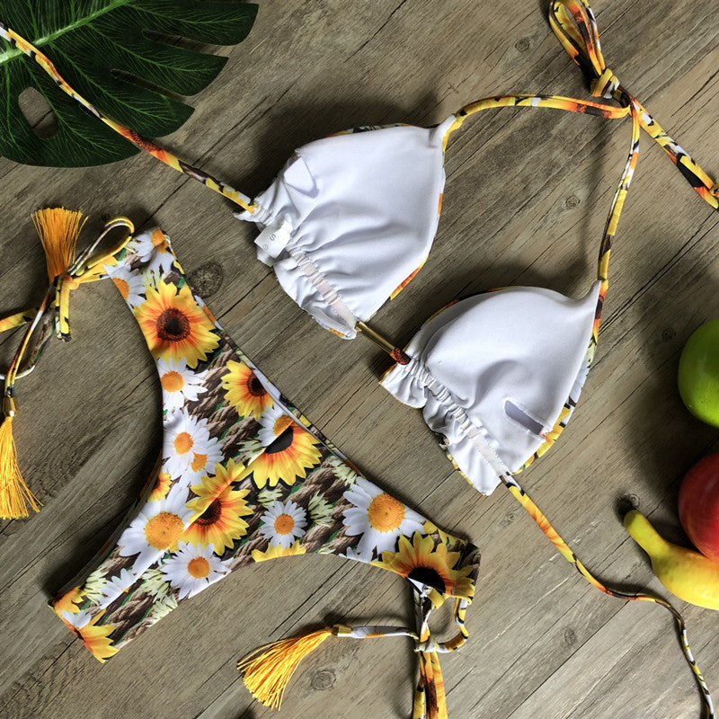 Maillot de bain string tanga brésilien deux pièces tropical La Bohème