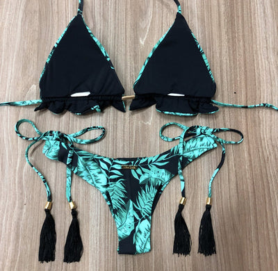 Maillot de bain string tanga brésilien deux pièces tropical La Bohème