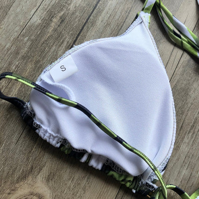 Maillot de bain string tanga brésilien deux pièces tropical La Bohème