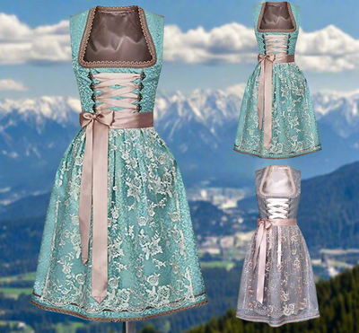 Hochwertige Tracht für Damen mit Schürze und Bluse